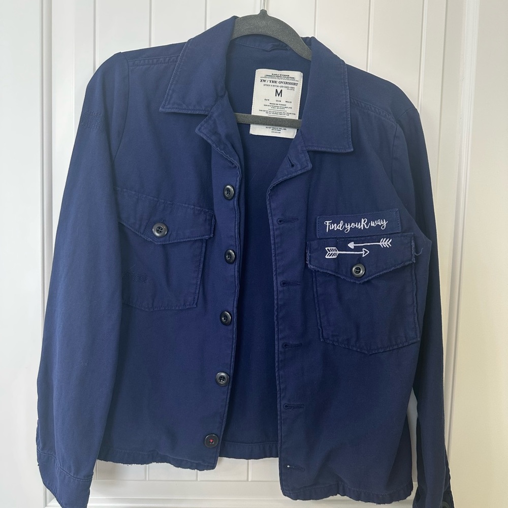 ZARA The Overshirt Navy Size-Medium